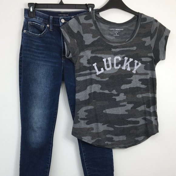 Lucky Brand Women's Jeans and Shirt Outfit Bundle Size 6/S EXCELLENT Condition - Picture 1 of 11